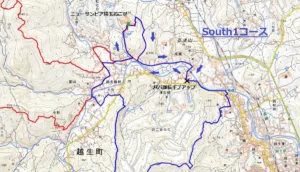 『彩の国』（100km）のコースマップ - South1コース（53.4Km）の一部