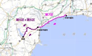 ひとり箱根駅伝：第5区+第6区+第7区のルート