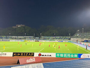 ピッチ上では女子キッズの試合