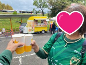 家内と生ビールでカンパイ！